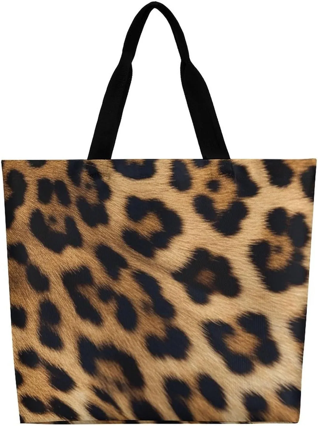 Rough Leopard Print Tote Bag Large Reusable Grocery Bag Fasion Handbag Women Casual Shoulder Bag for Office Shopping Travel