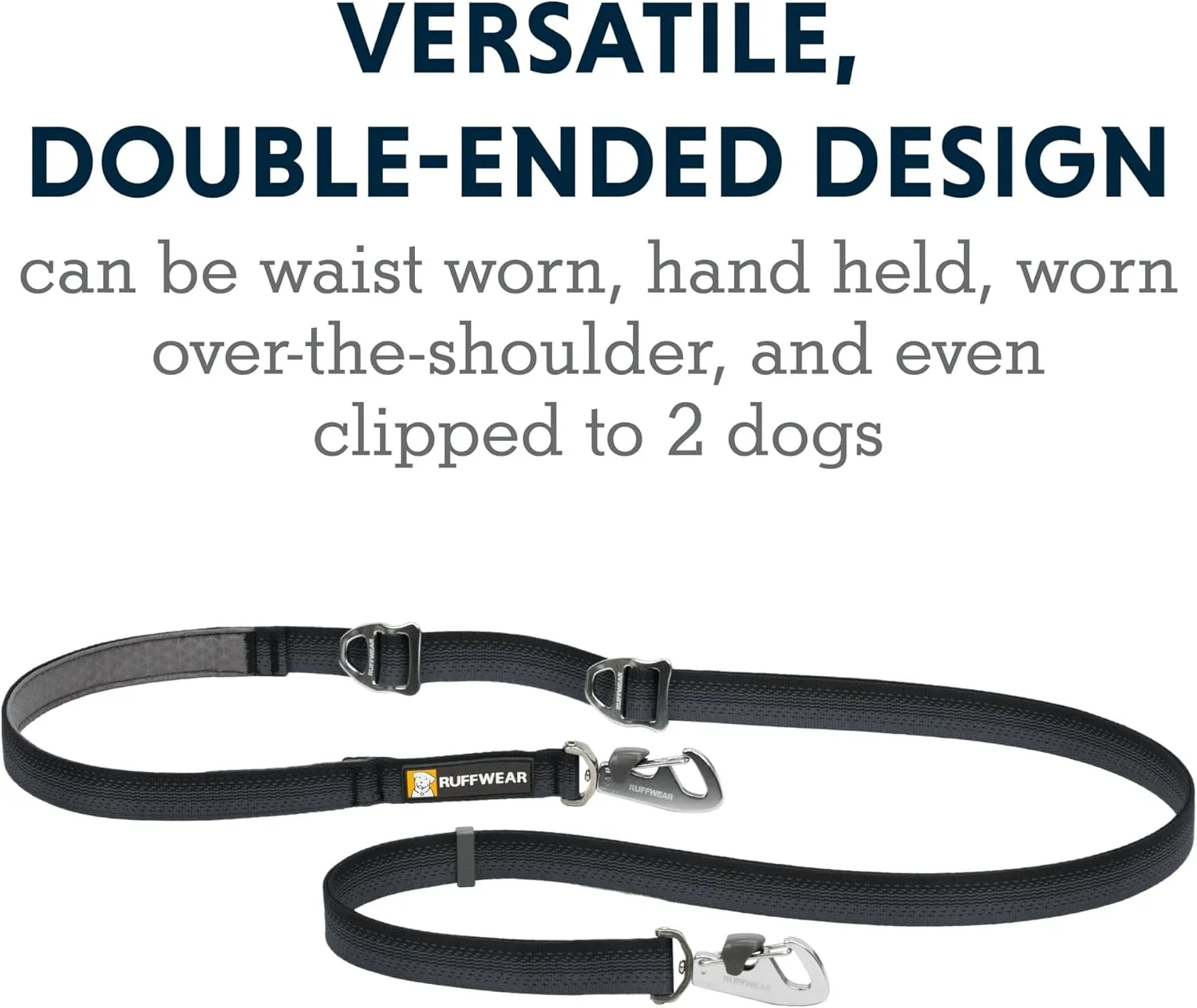 Ruffwear, Switchbak Dog Leash, Convertible & Adjustable Lead for Everyday Use, Basalt Gray