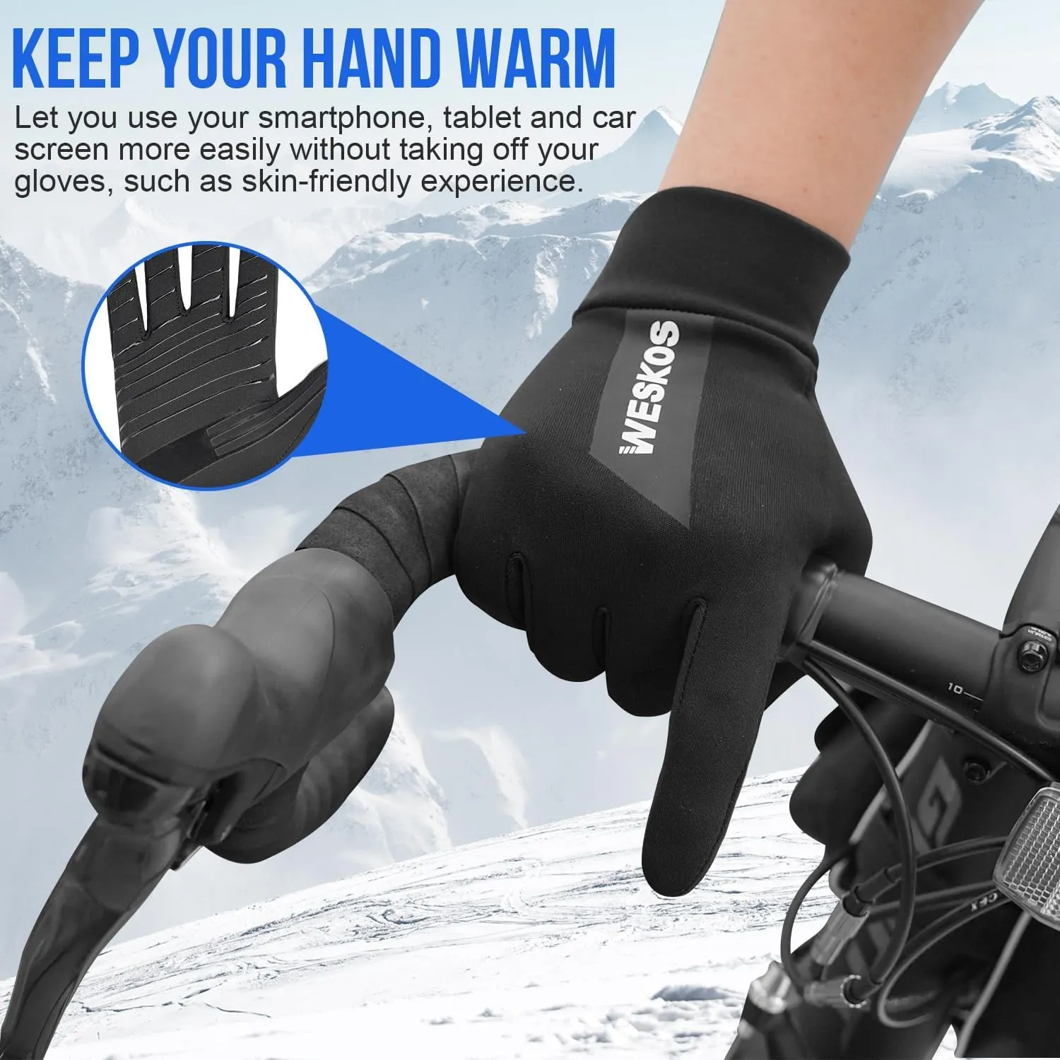 Running Gloves for Men Women Gloves with Touchscreen Fingers Anti-Slip Lightweight Fleece Lining for Winter Cold Weather Warm Hiking Running
