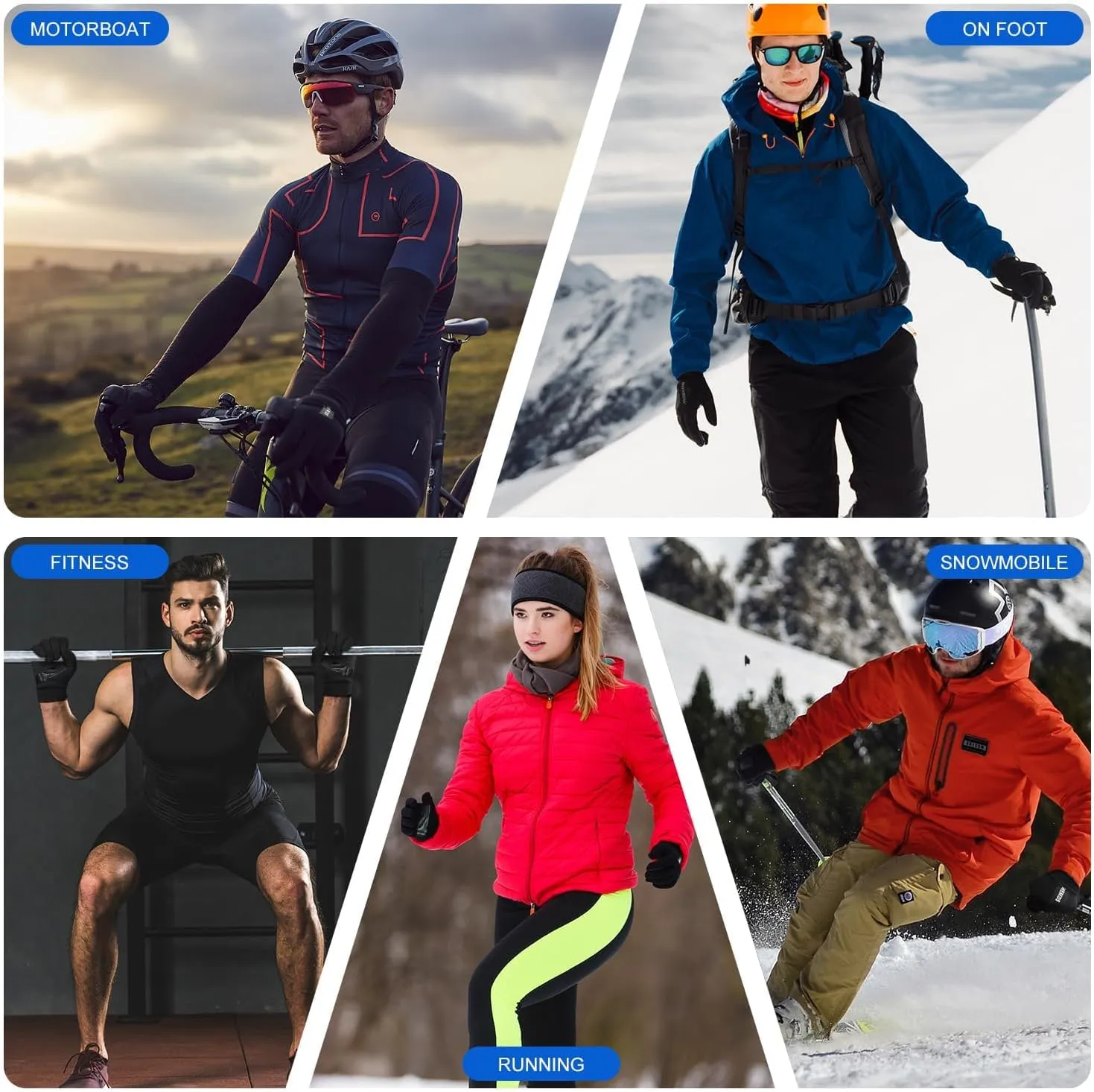Running Gloves for Men Women Gloves with Touchscreen Fingers Anti-Slip Lightweight Fleece Lining for Winter Cold Weather Warm Hiking Running