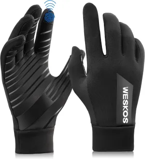 Running Gloves for Men Women Gloves with Touchscreen Fingers Anti-Slip Lightweight Fleece Lining for Winter Cold Weather Warm Hiking Running