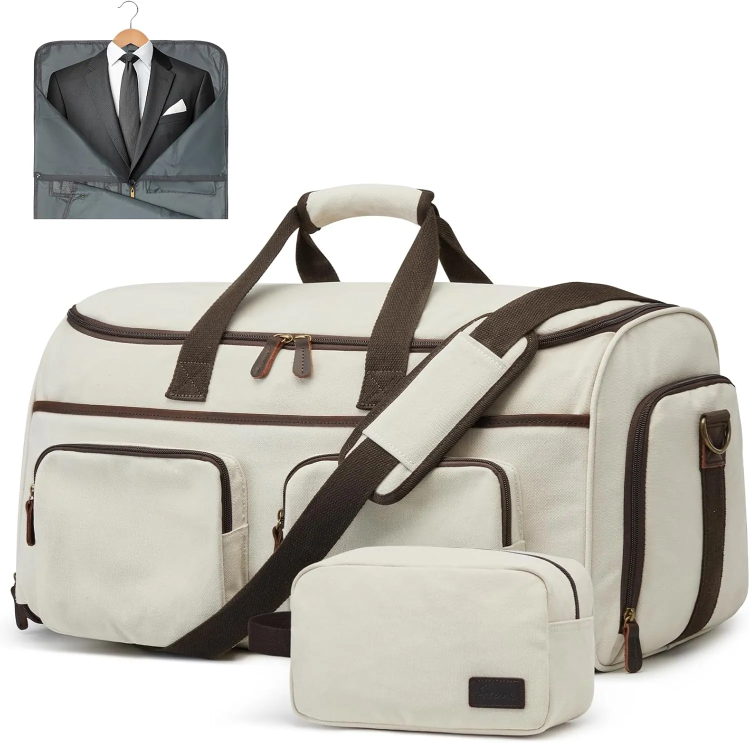 S-ZONE Garment Bag for Travel Carry on Duffle Bag for Men Travel Convertible Suit Luggage Hanging Suitcase 50L