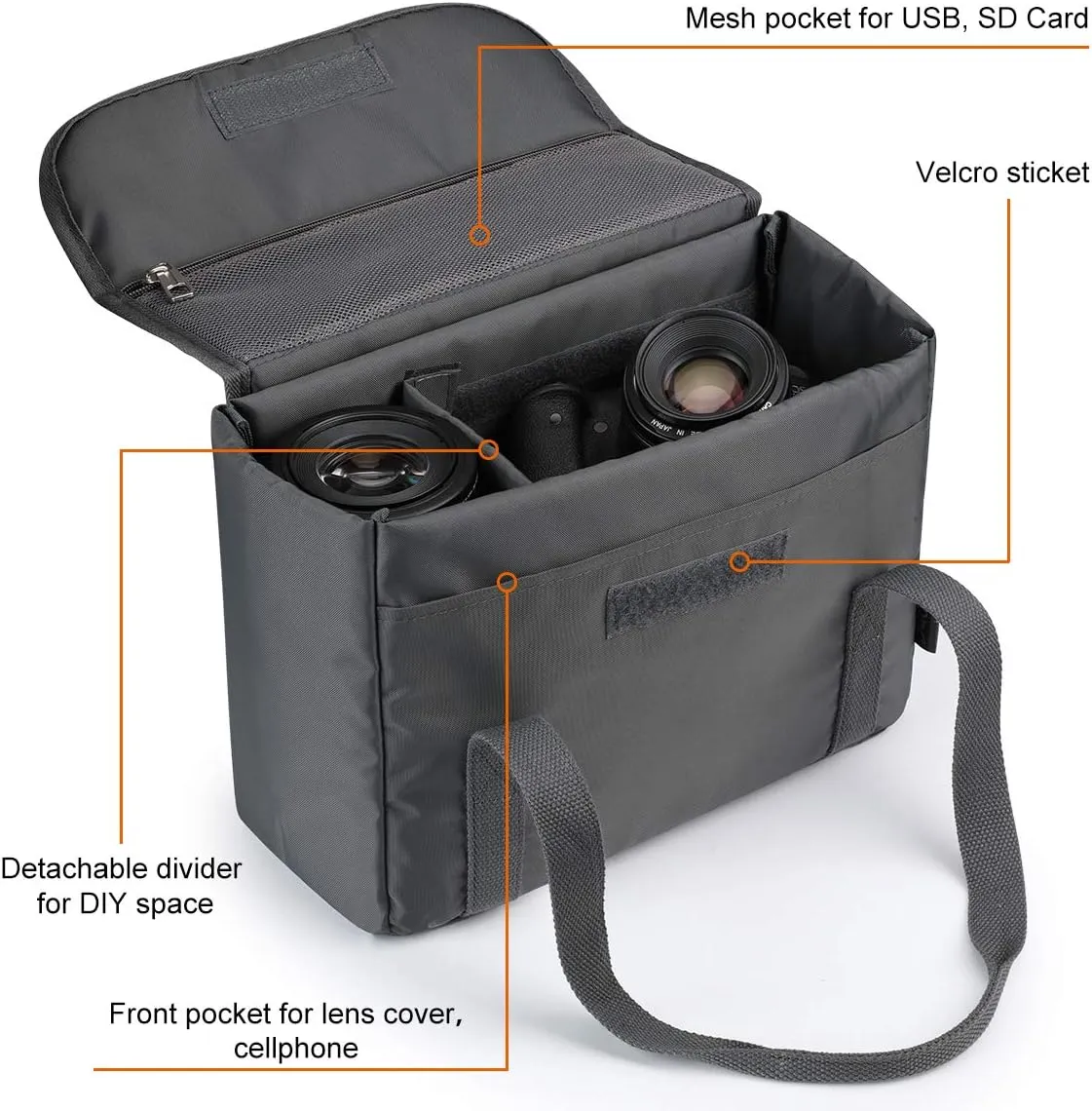 S-ZONE Waterproof Shockproof Foldable Camera Insert Bag Lens Cases Canon Nikon