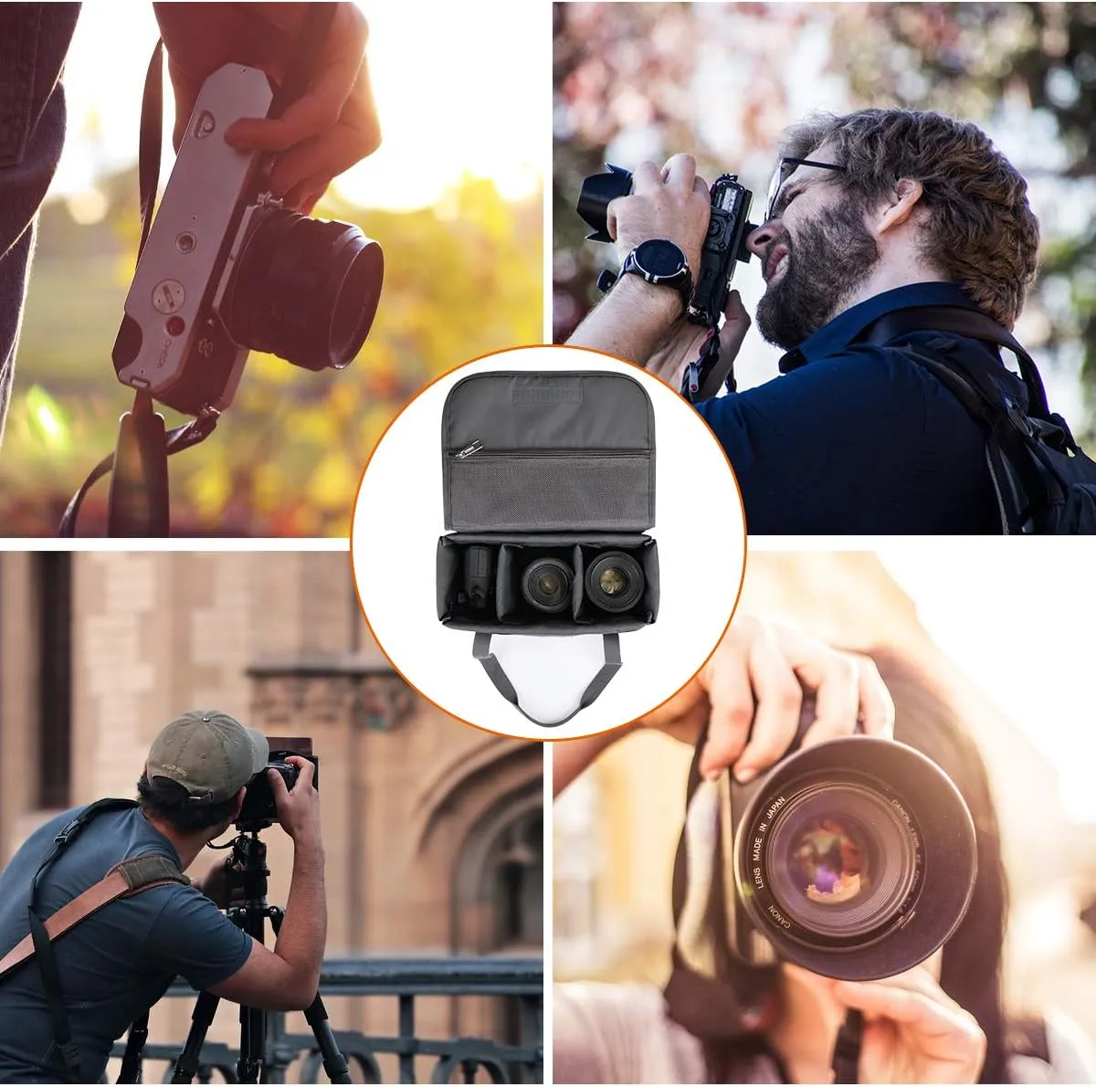 S-ZONE Waterproof Shockproof Foldable Camera Insert Bag Lens Cases Canon Nikon