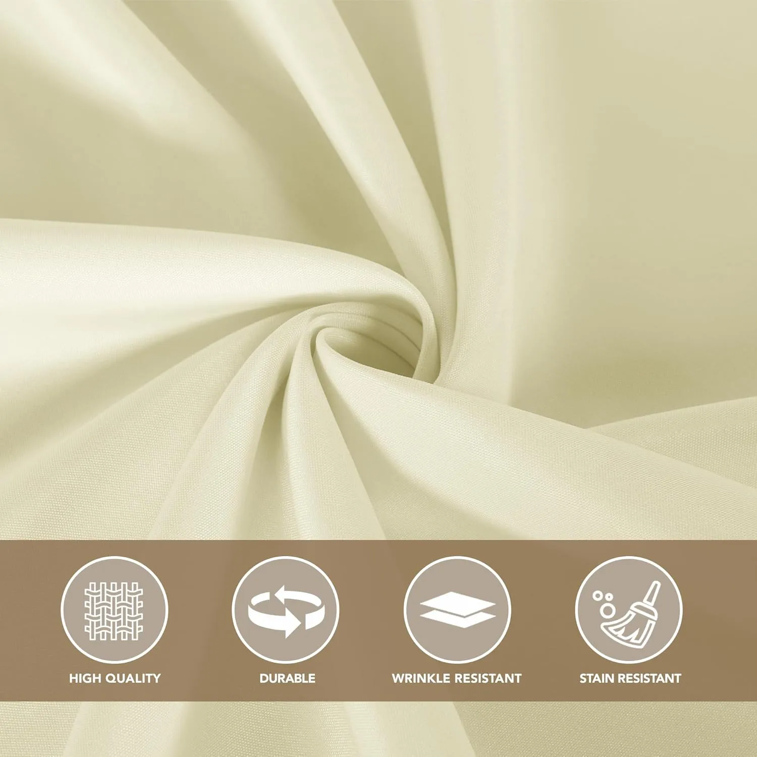 sancua Round Tablecloth 90 Inch Diameter, 8 Pack - Circle Polyester Fabric Table Cloth for Wedding Party Reception Banquet Birthday, Washable Formal Table Cover (Fit 30-72 Inch Tables), Beige