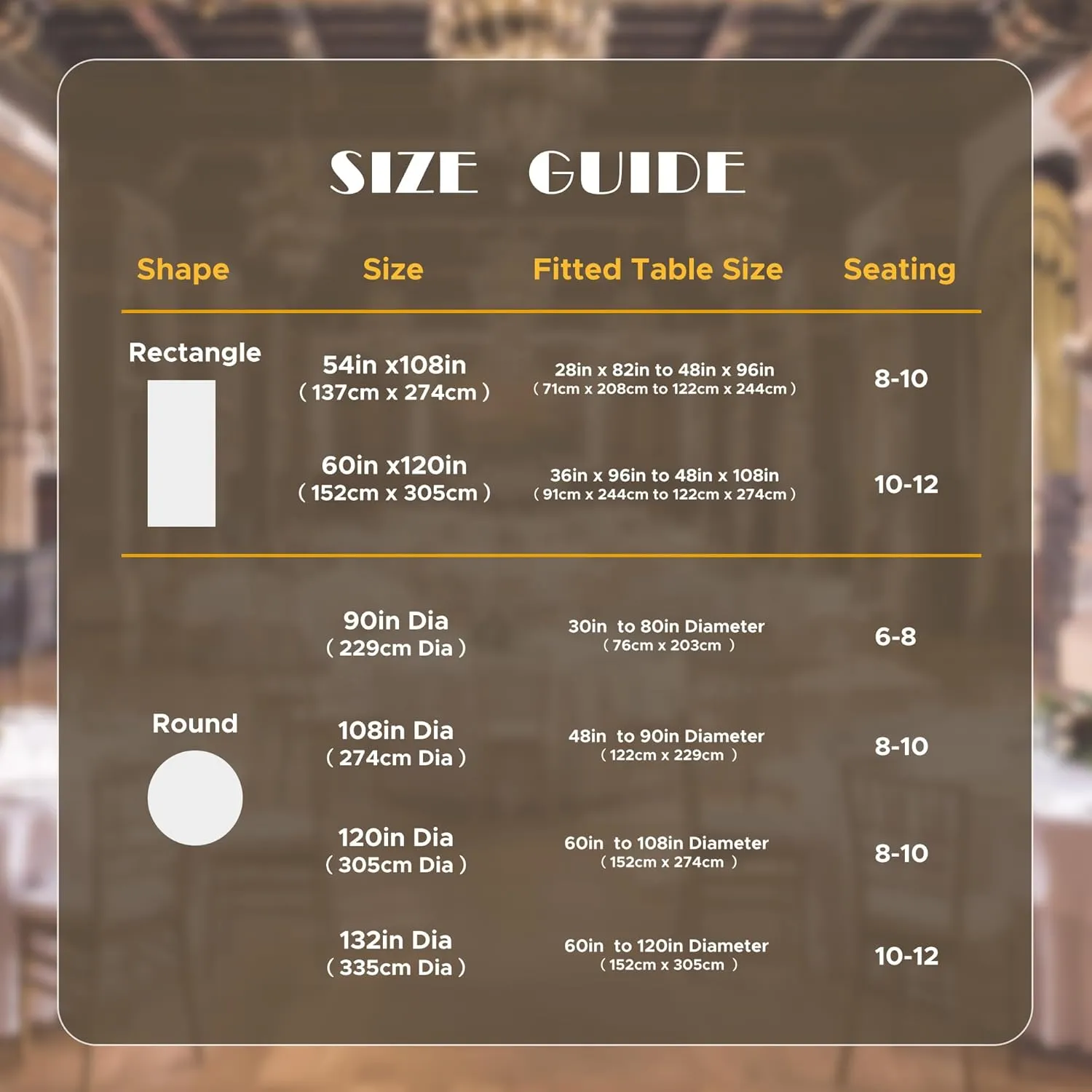 sancua Round Tablecloth 90 Inch Diameter, 8 Pack - Circle Polyester Fabric Table Cloth for Wedding Party Reception Banquet Birthday, Washable Formal Table Cover (Fit 30-72 Inch Tables), Beige