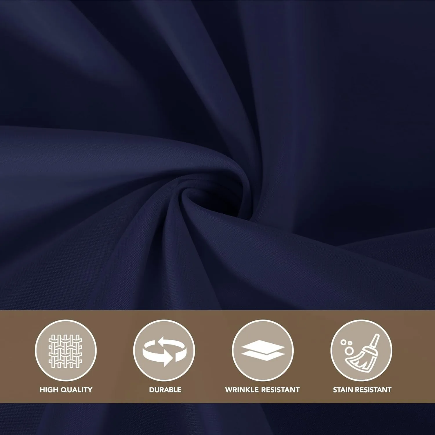 sancua Round Tablecloth 90 Inch Diameter, 8 Pack - Circle Polyester Fabric Table Cloth for Wedding Party Reception Banquet Birthday, Washable Formal Table Cover (Fit 30-72 Inch Tables), Navy Blue