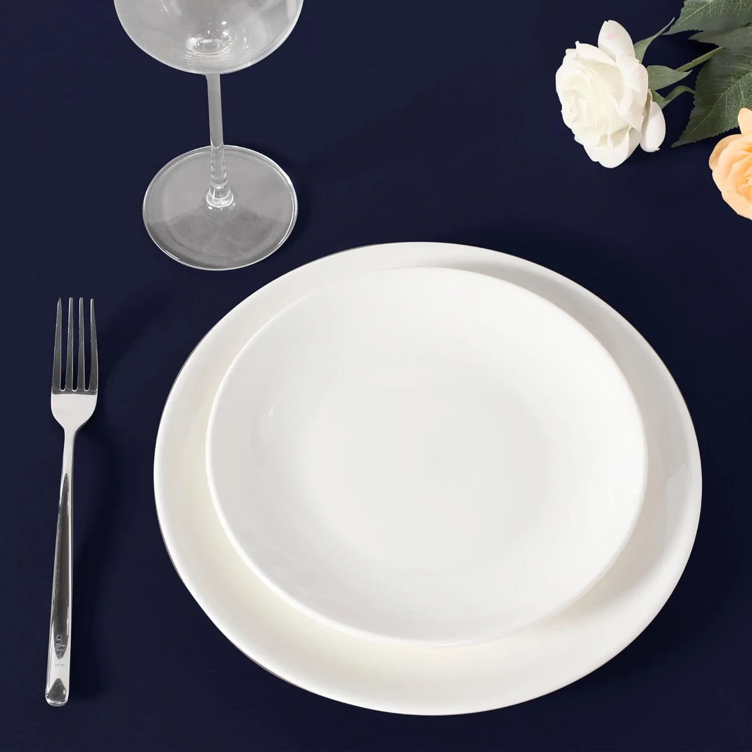 sancua Round Tablecloth 90 Inch Diameter, 8 Pack - Circle Polyester Fabric Table Cloth for Wedding Party Reception Banquet Birthday, Washable Formal Table Cover (Fit 30-72 Inch Tables), Navy Blue