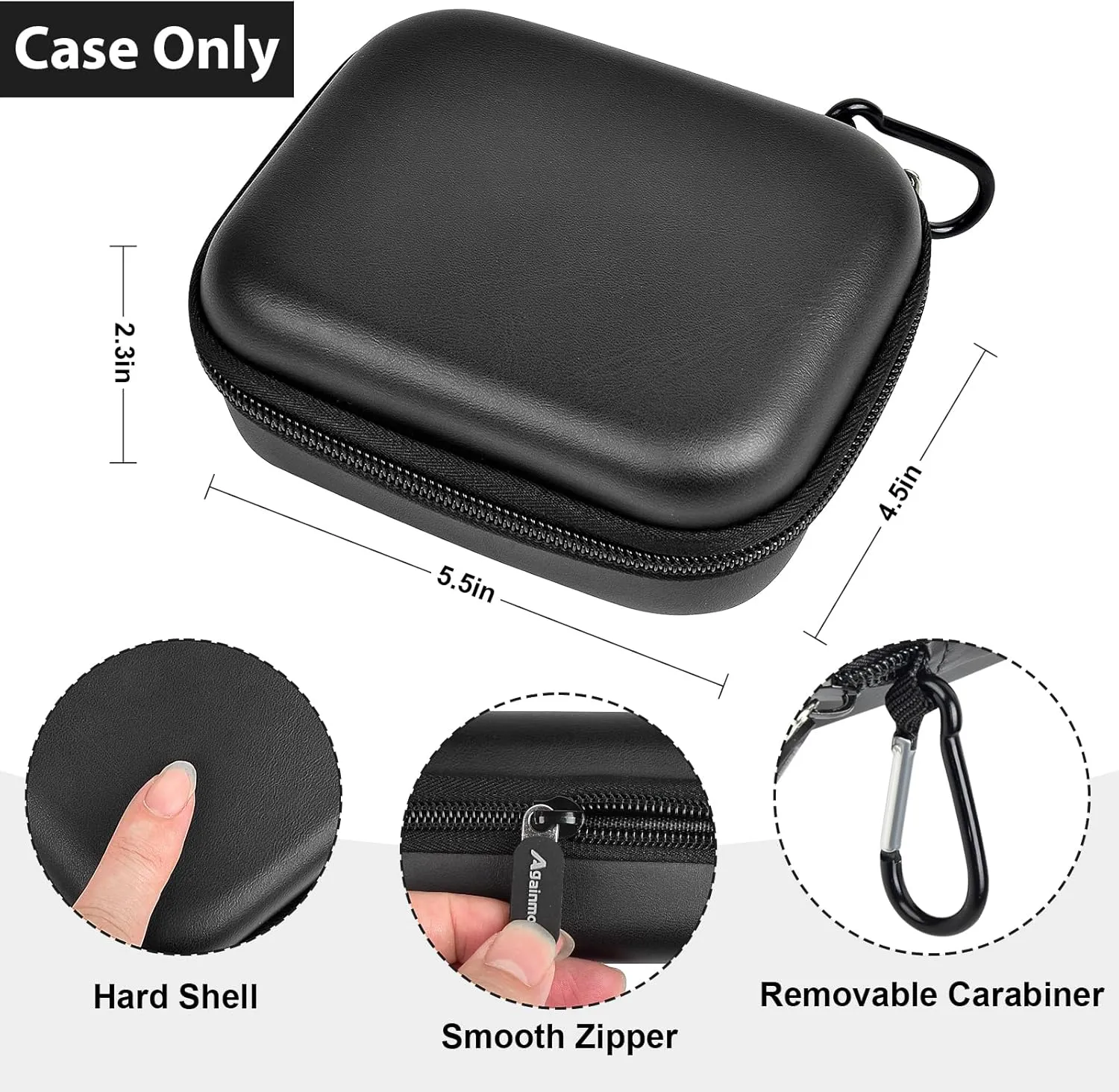 Satellite Communicator Case Compatible with Garmin InReach Mini 2/010-01879-00 InReach Mini for Camping & Hiking (Black Black Zipper)