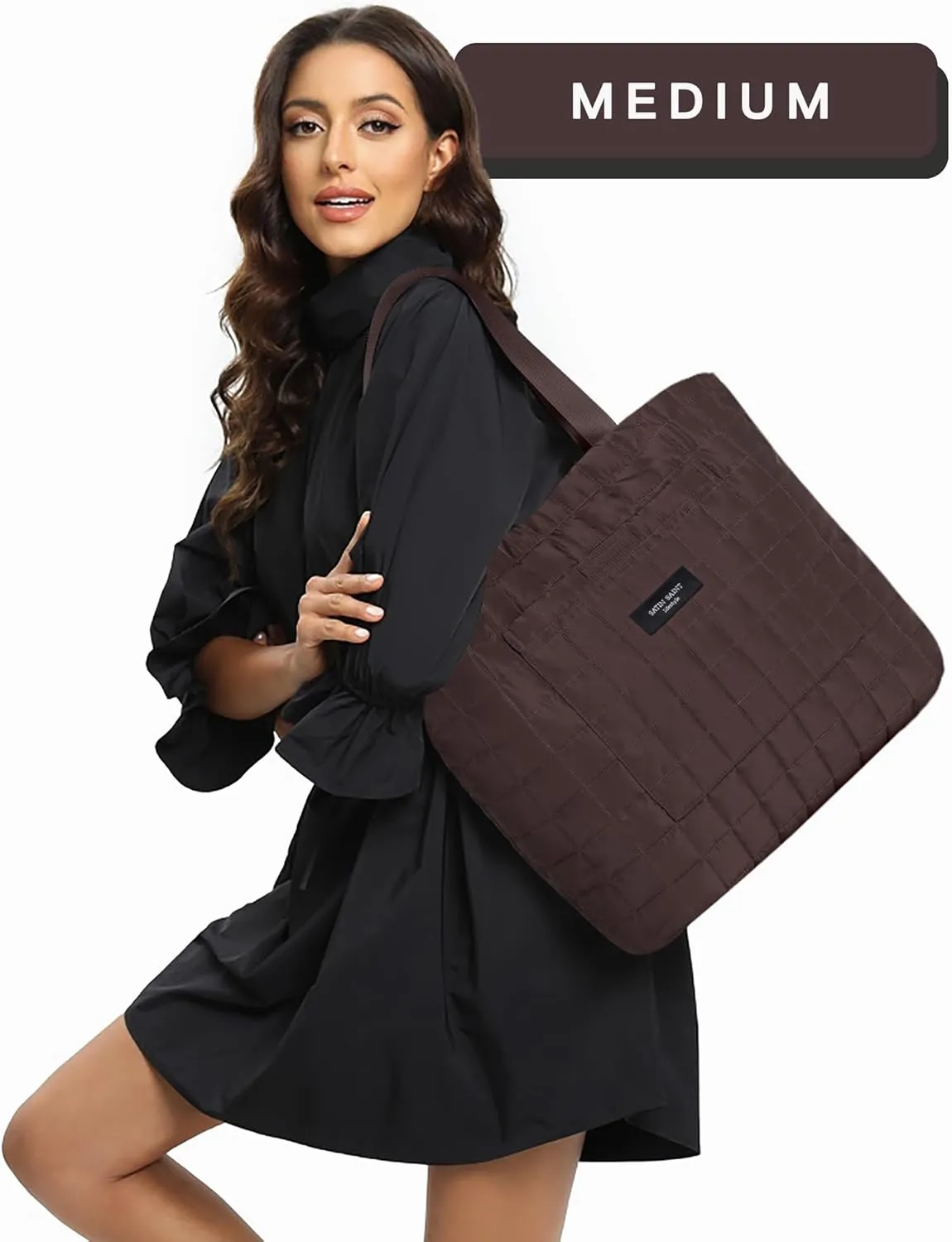 SATINSAINT Large Tote Travel Bag for Women, Lightweight Quilted Carry-All Shoppers Tote for Travel, Work, Gym and Casual Use