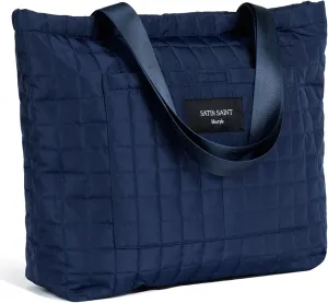 SATINSAINT Large Tote Travel Bag for Women, Lightweight Quilted Carry-All Shoppers Tote for Travel, Work, Gym and Casual Use