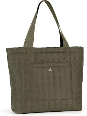SATINSAINT Large Tote Travel Bag for Women with Zipper, Quilted Carry-All Shoppers Tote for Travel, Work, Gym and Casual Use