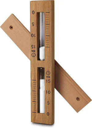 Sauna Sand Timer, 15 Minute Sand Timer, Red Cedar Sauna Timer, Wall-Mounted Rotating, Heat Resistant, Wood Sauna Hourglass Clock Sauna Accessories for Family Hotel Sauna Room White Sand