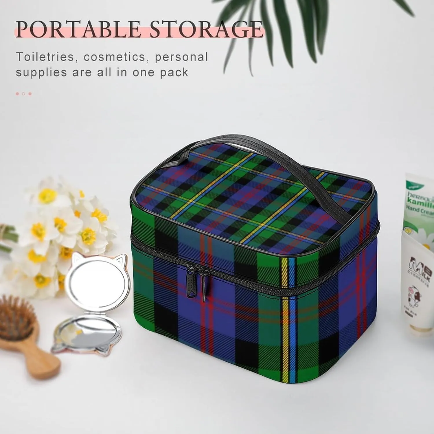 Scottish Clan Malcolm Tartan Plaid Large Capacity Soft And High-value Practical Makeup And Wash Bag