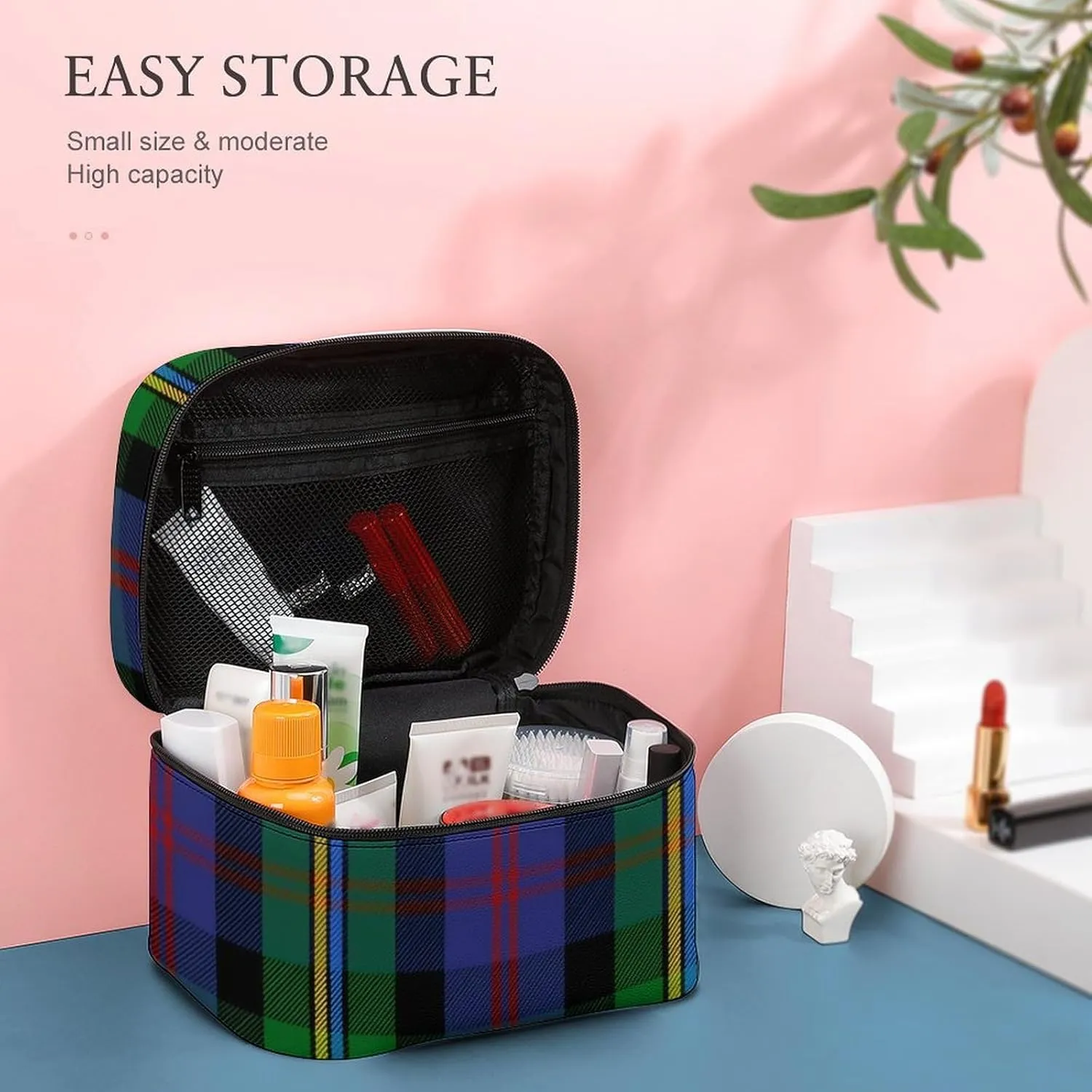 Scottish Clan Malcolm Tartan Plaid Large Capacity Soft And High-value Practical Makeup And Wash Bag