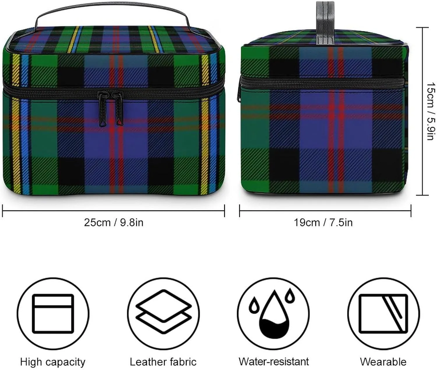Scottish Clan Malcolm Tartan Plaid Large Capacity Soft And High-value Practical Makeup And Wash Bag