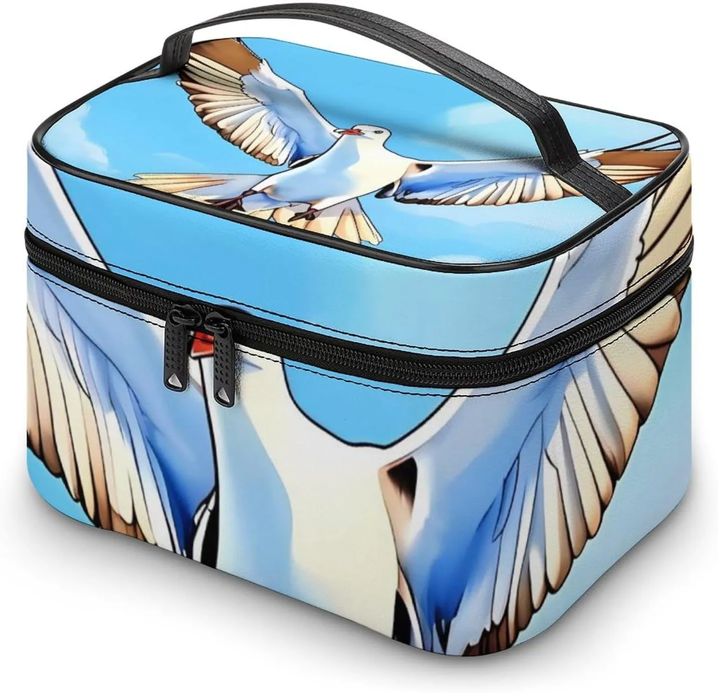 Seagulls in FlightTravel Makeup Bag Cosmetic Bags for Women Waterproof Portable Make Up Organizer