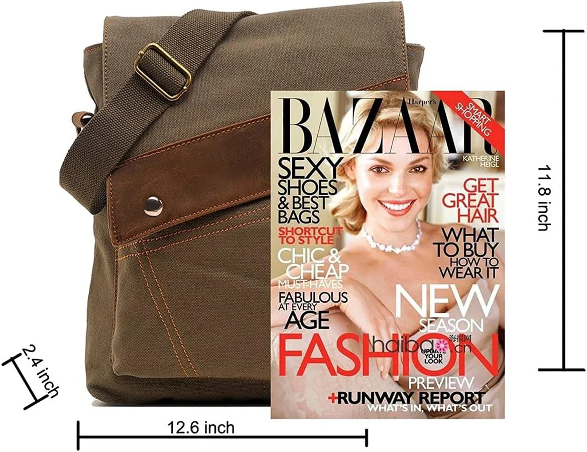 Sechunk Canvas Shoulder Bags Crossbody Bags Messenger Bags Purse Daypack for Men Women