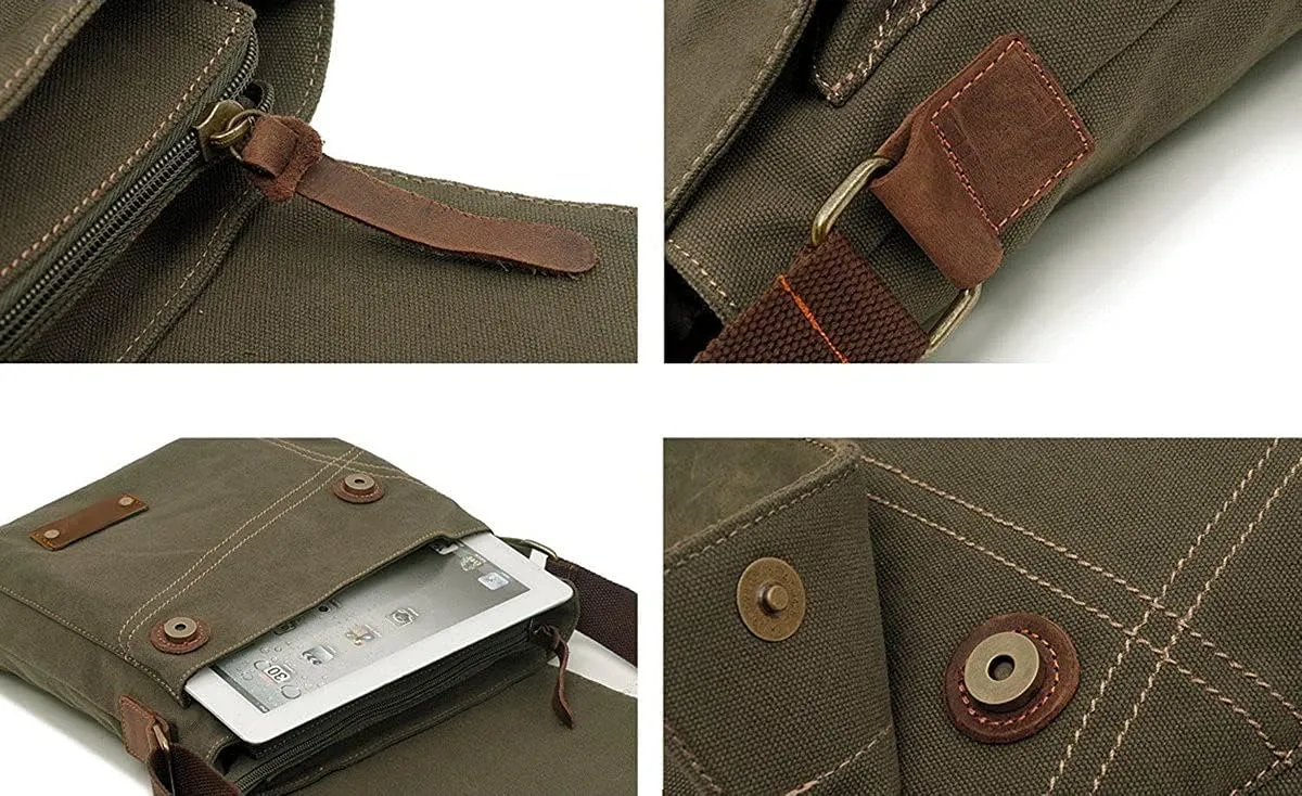 Sechunk Canvas Shoulder Bags Crossbody Bags Messenger Bags Purse Daypack for Men Women