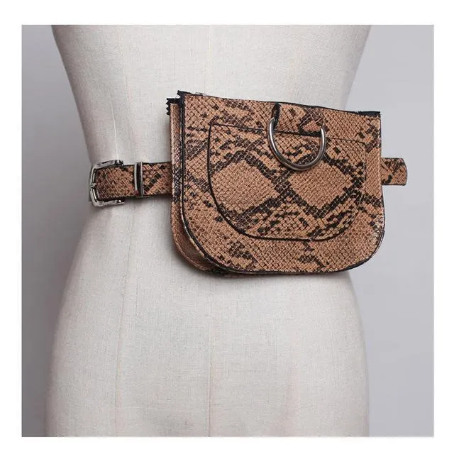 Serpentine Pu Leather Fanny Pack