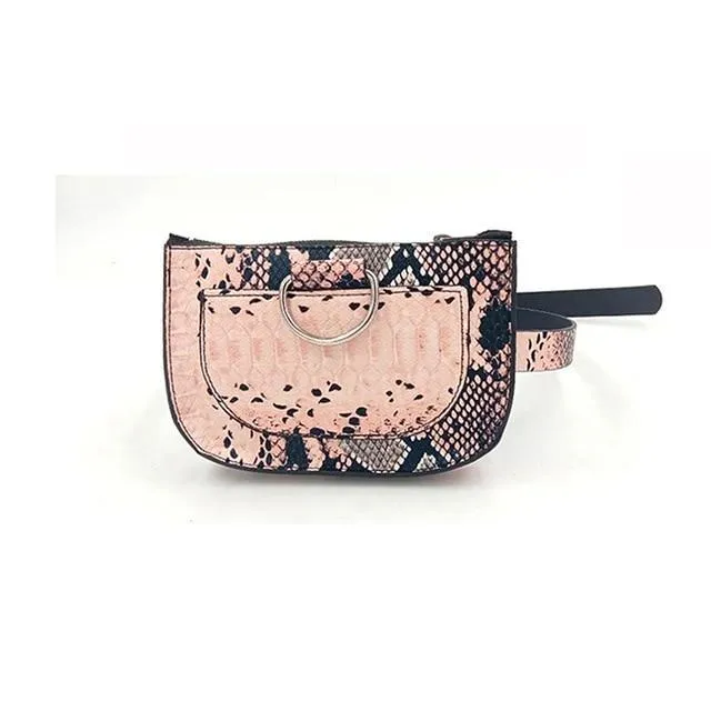 Serpentine Pu Leather Fanny Pack