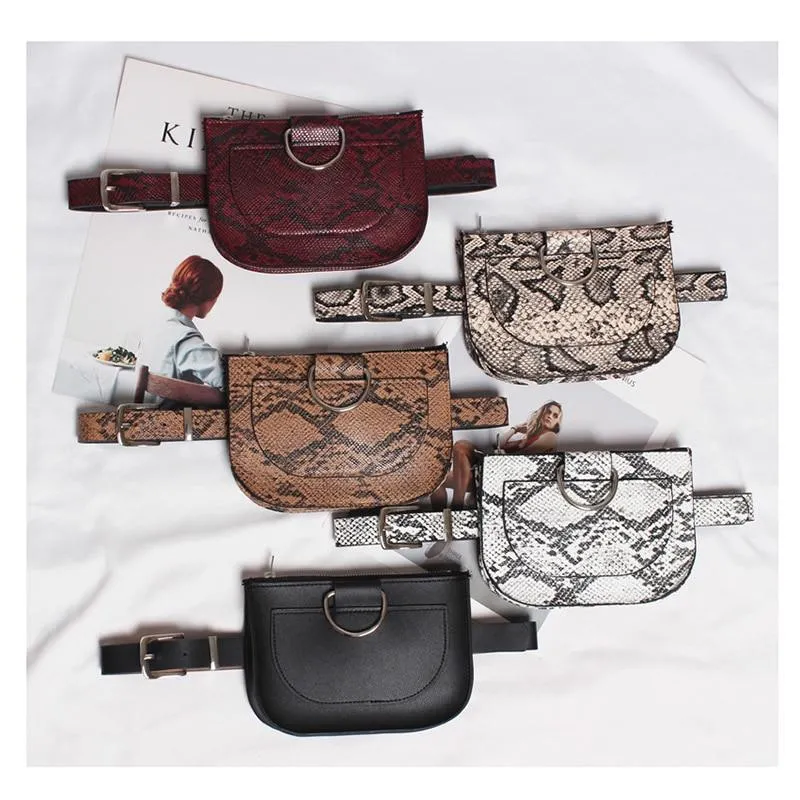 Serpentine Pu Leather Fanny Pack