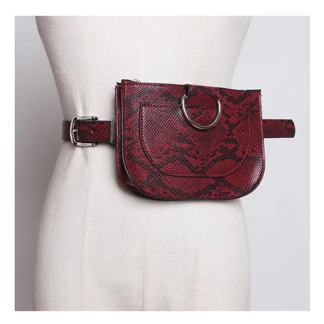 Serpentine Pu Leather Fanny Pack