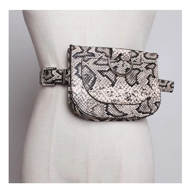Serpentine Pu Leather Fanny Pack