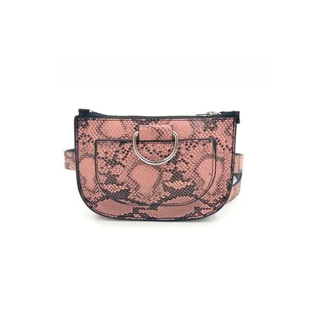 Serpentine Pu Leather Fanny Pack