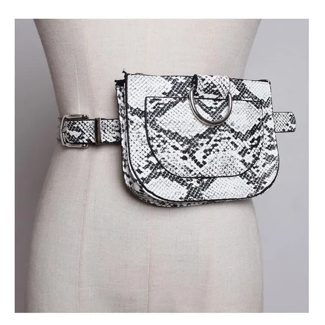 Serpentine Pu Leather Fanny Pack