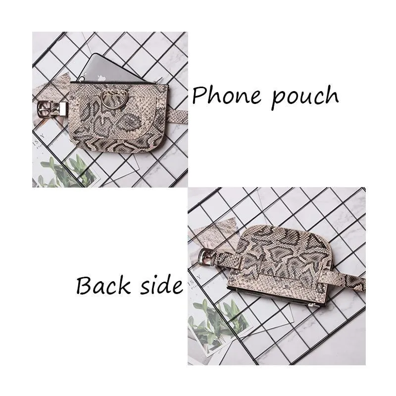 Serpentine Pu Leather Fanny Pack