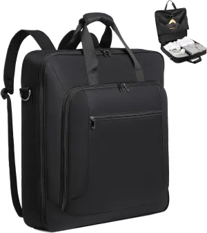seyfocnia Garment Travel Bag for Men Carry on Garment Backpack with Shoulder Strap for Suits and Dresses, 4 in 1 Hanging Suitcase Luggage Bags for Travel Foldable Suit Bag