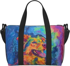 shepherd print Travel Duffel Bag, Sports Tote Gym Bag, Swim Pool Bag Large Shoulder Tote Bag for Beach Weekender, 202-406-121