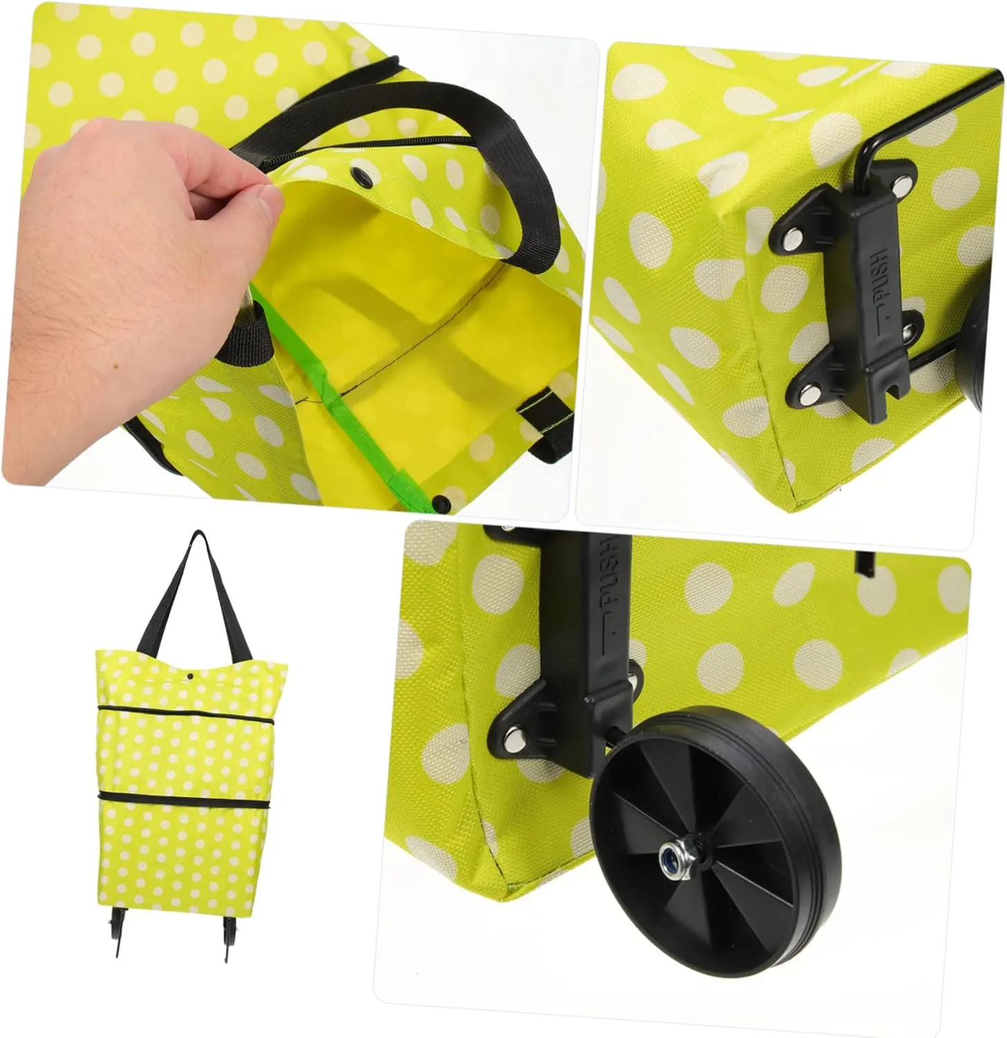 Shopping Cart Tey Large Capacity Grocery Bag Wheeled Shopping Bag Utility Foldable Grocery Bag with
