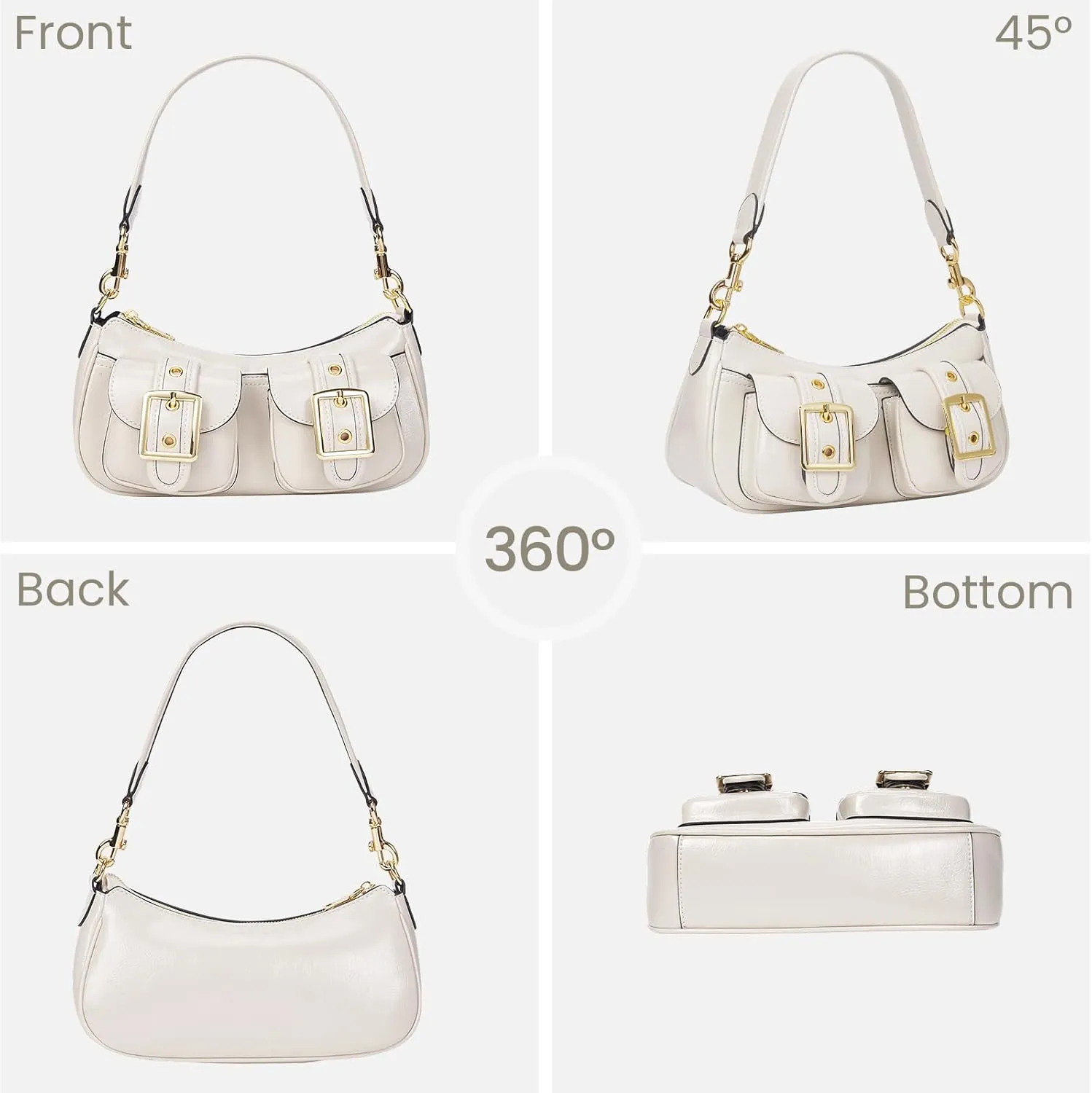 Shoulder Bags for Women Small Purse Y2k Handbag Double Pockets Cross Body Bag Faux Leather Shoulder Purses Tote