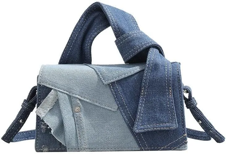 Simple denim square bag, versatile and fashionable single-shoulder women's bag, suitable for multiple scenarios of matching