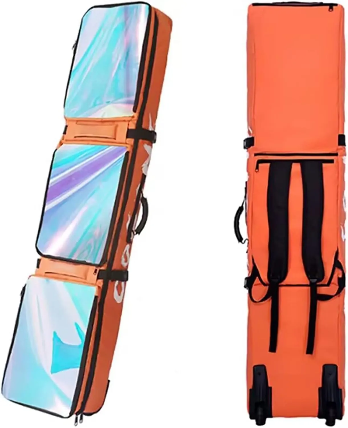 Ski Gear Bag Wheeled Ski Board Bag Large Capacity Waterproof Ski Equipment Bag Dry Wet Separation Ski Travel Bag Durable Ski Board Pack,A