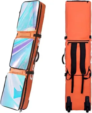 Ski Gear Bag Wheeled Ski Board Bag Large Capacity Waterproof Ski Equipment Bag Dry Wet Separation Ski Travel Bag Durable Ski Board Pack,A