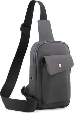Sling Bag Crossbody Small Daypack: Anti-theft Travel Shoulder Mini Backpack Gray- Women Men