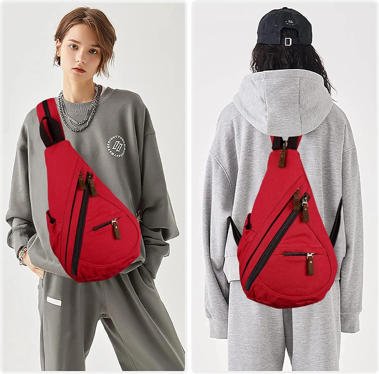 Sling Bags for Women Backpack Purse Canvas Crossbody Bags for Women Small Travel Hiking Daypack