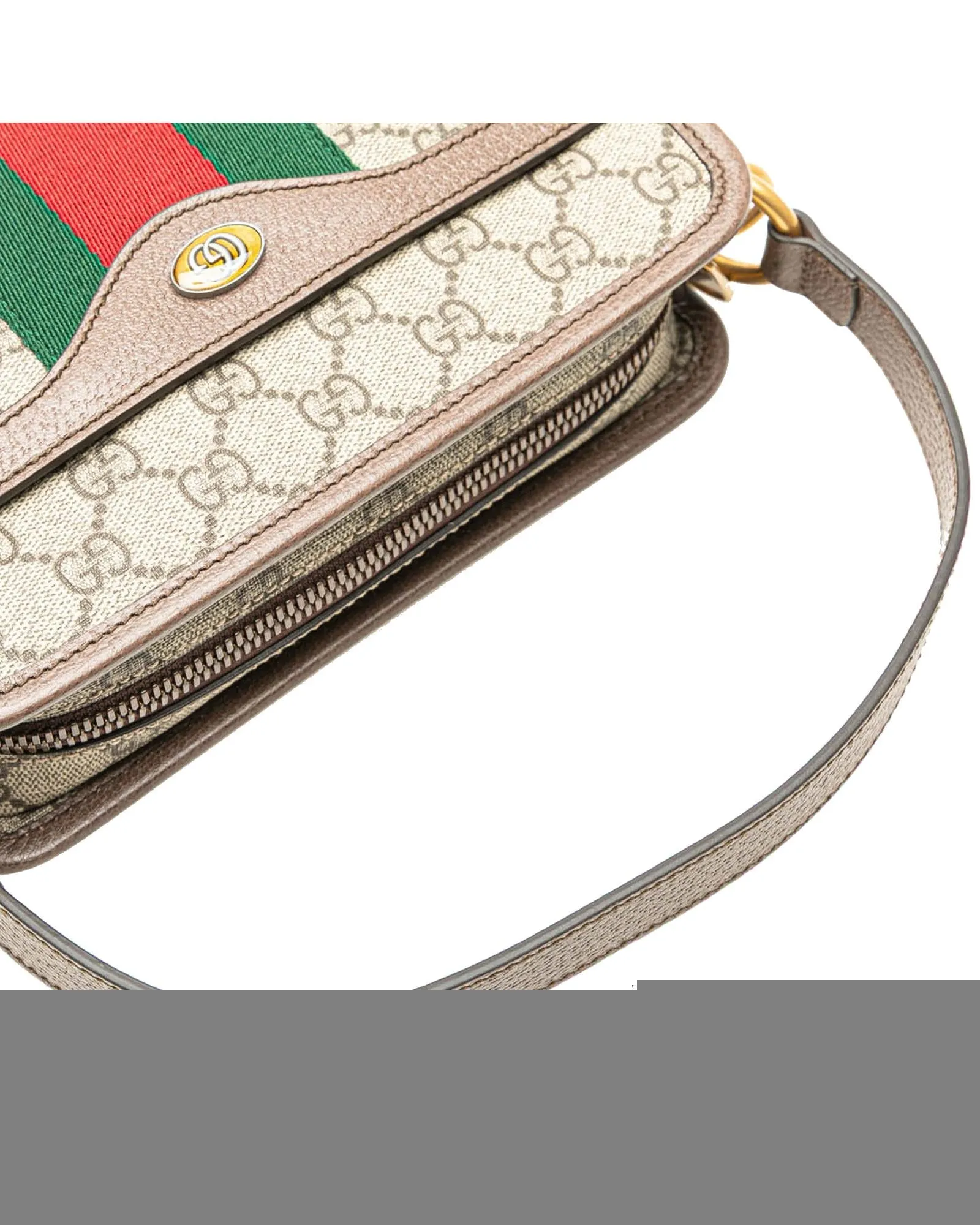 Small Supreme Ophidia Top Handle Bag with Web Detail and Leather Trim