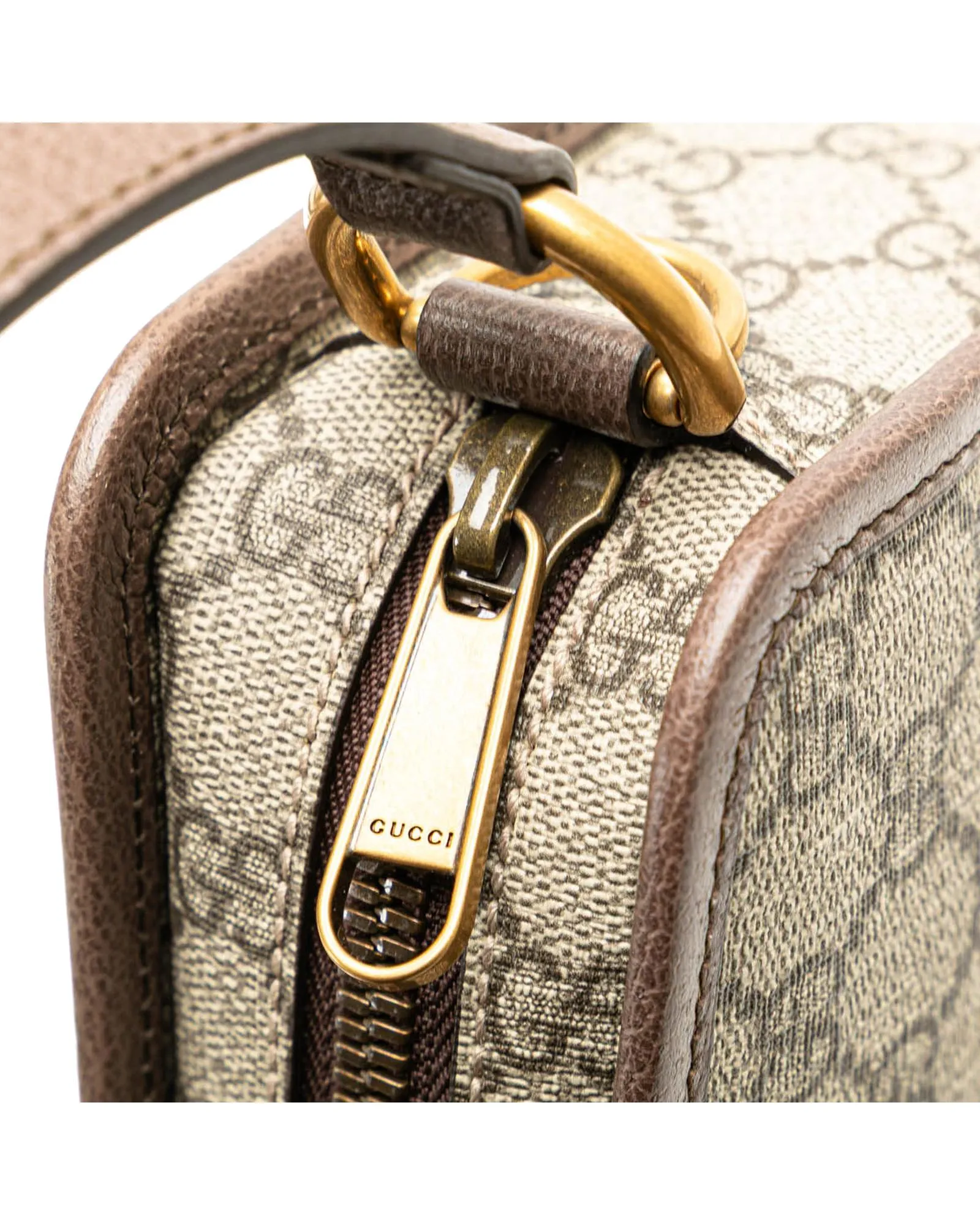 Small Supreme Ophidia Top Handle Bag with Web Detail and Leather Trim