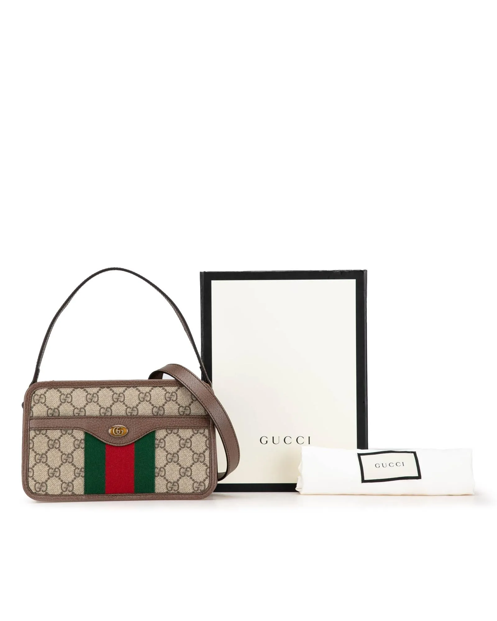 Small Supreme Ophidia Top Handle Bag with Web Detail and Leather Trim