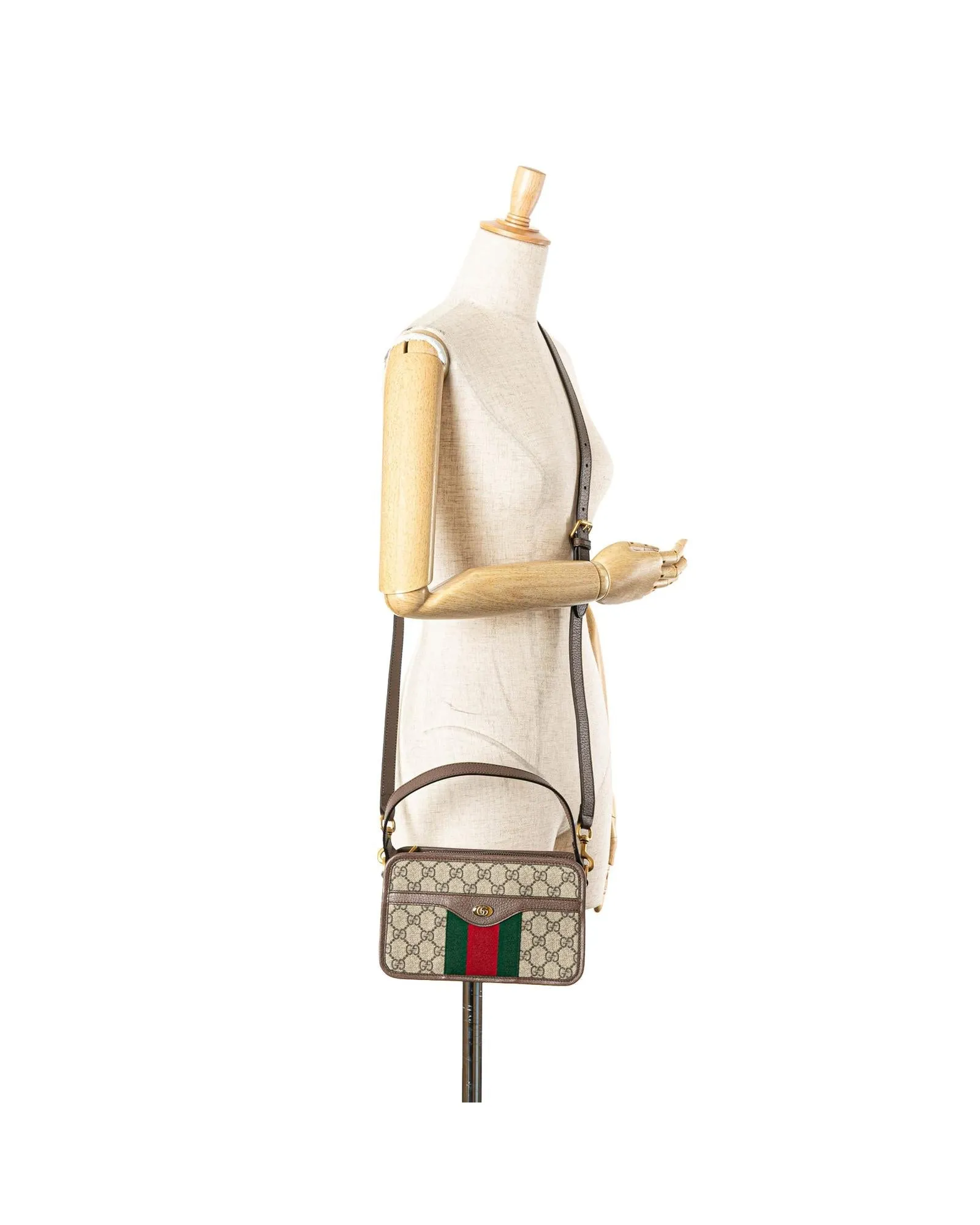 Small Supreme Ophidia Top Handle Bag with Web Detail and Leather Trim