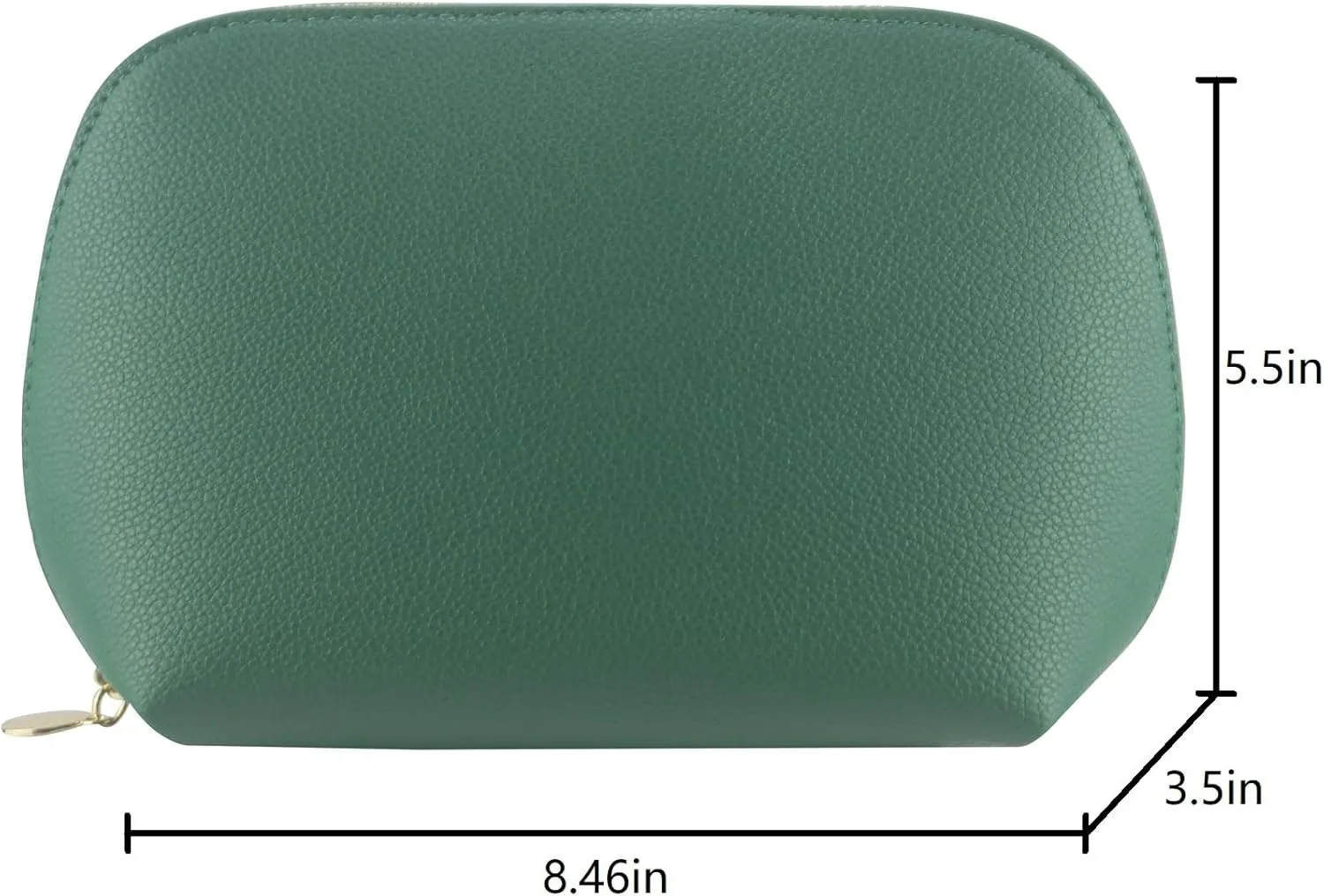 Small Travel Cosmetic Bag Portable Makeup Bag PU Leather Makeup Pouch for Women (PU leather, Green)