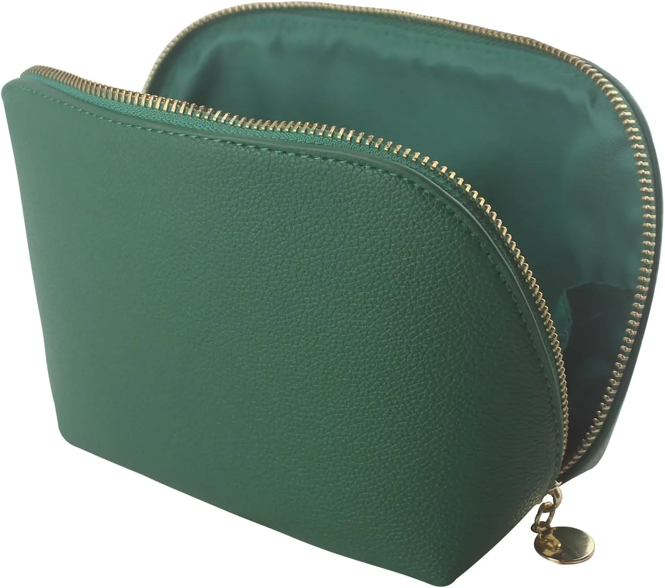 Small Travel Cosmetic Bag Portable Makeup Bag PU Leather Makeup Pouch for Women (PU leather, Green)