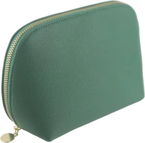 Small Travel Cosmetic Bag Portable Makeup Bag PU Leather Makeup Pouch for Women (PU leather, Green)