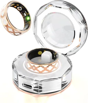 Smart Ring Health Tracker for Women Men, Fitness Tracker with Steps, Distance & Calorie Count, Fitness Ring with Sleep, Heart Rate, Blood Oxygen Real Time Monitor, IP68 Waterproof (9#)