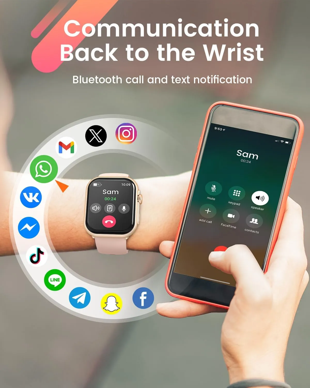 Smart Watches for Men Women: Smart Watch with 1000mAh 100 Day Battery Life Bluetooth Call Heart Rate Blood Pressure SpO2 Sleep Monitor 120  Sports 5ATM Pedometer for iPhone Android Phones
