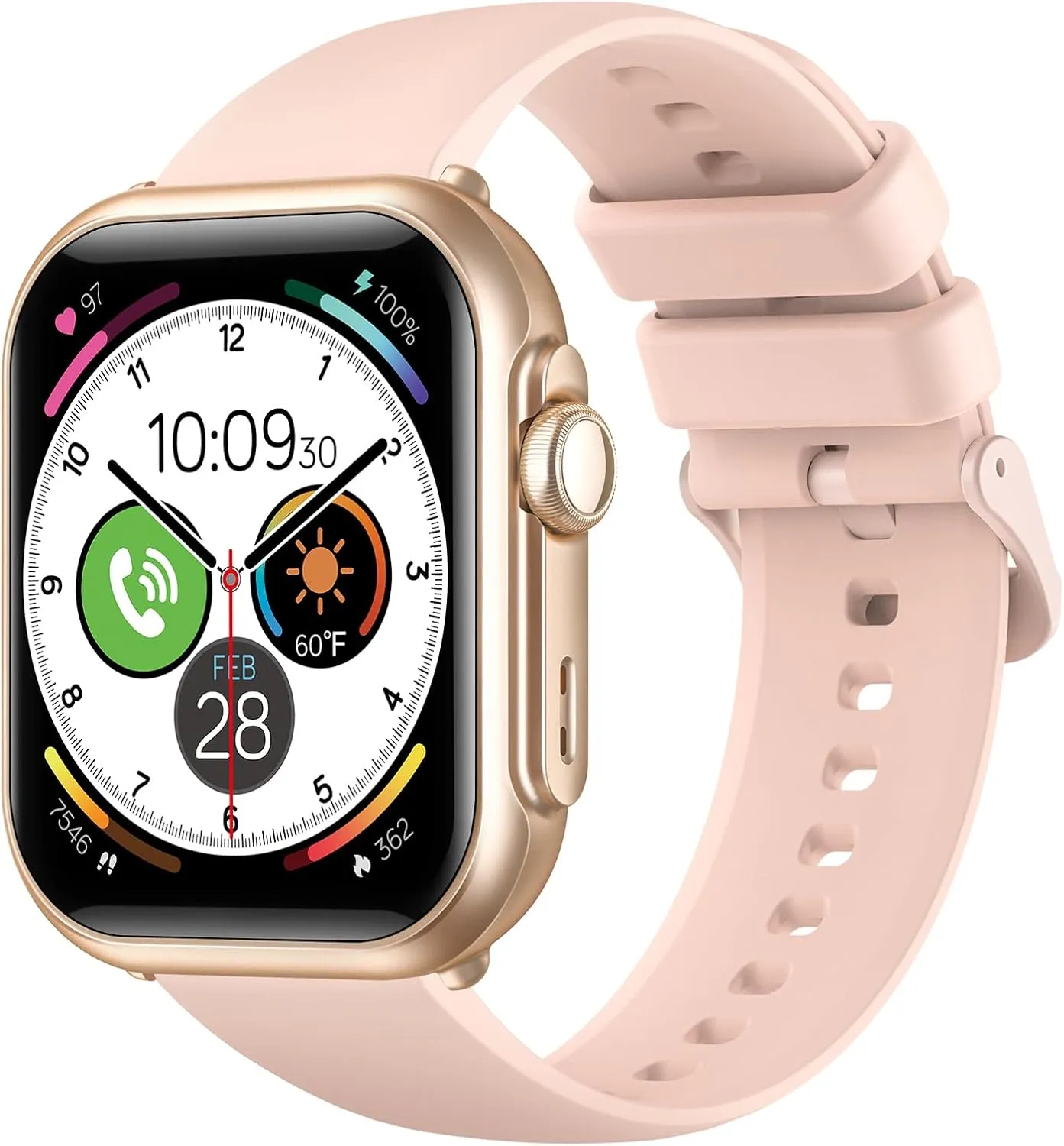 Smart Watches for Men Women: Smart Watch with 1000mAh 100 Day Battery Life Bluetooth Call Heart Rate Blood Pressure SpO2 Sleep Monitor 120  Sports 5ATM Pedometer for iPhone Android Phones